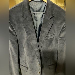 Stafford 48R Blue Corduroy with Brown Elbow Patches Blazer